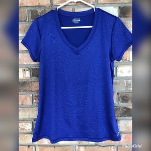 BCG Women’s V-Neck Royal Blue Short Sleeve Top  Medium